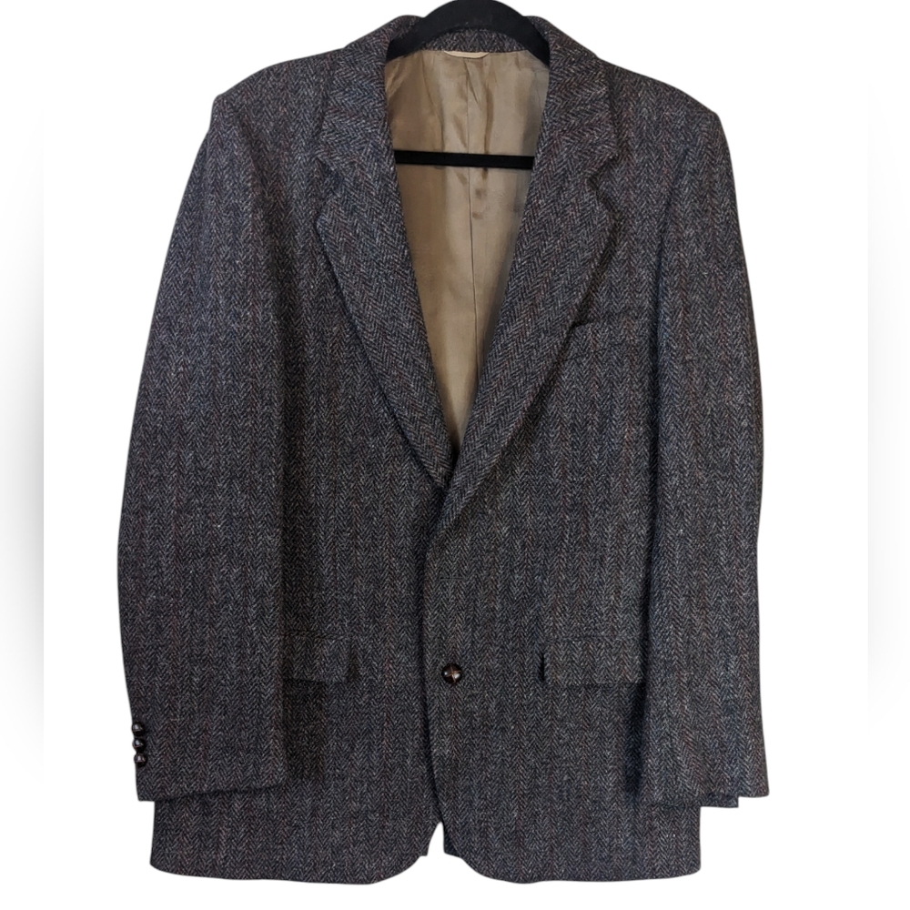Men's Herringbone Wool Blazer - Gray